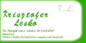 krisztofer lesko business card